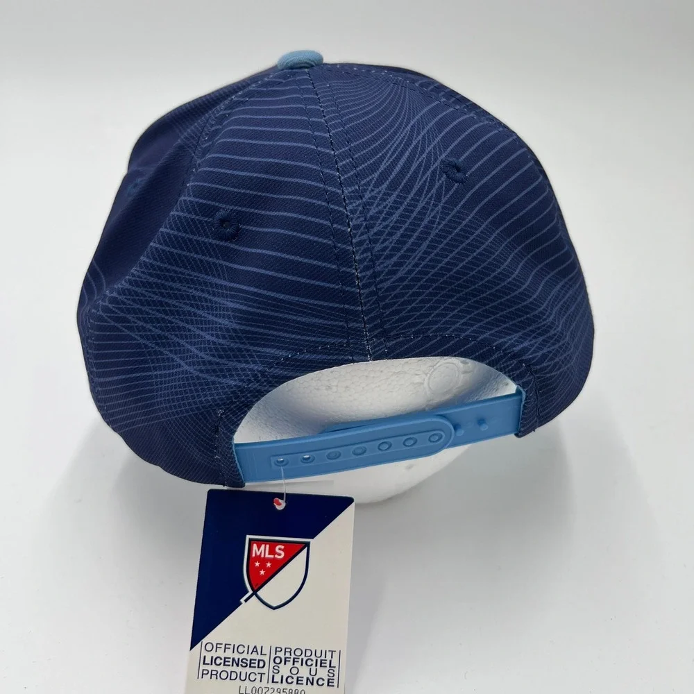 Adidas New York City FC NYCFC MLS Snapback Hat‎ Navy Light Blue OSFM NEW